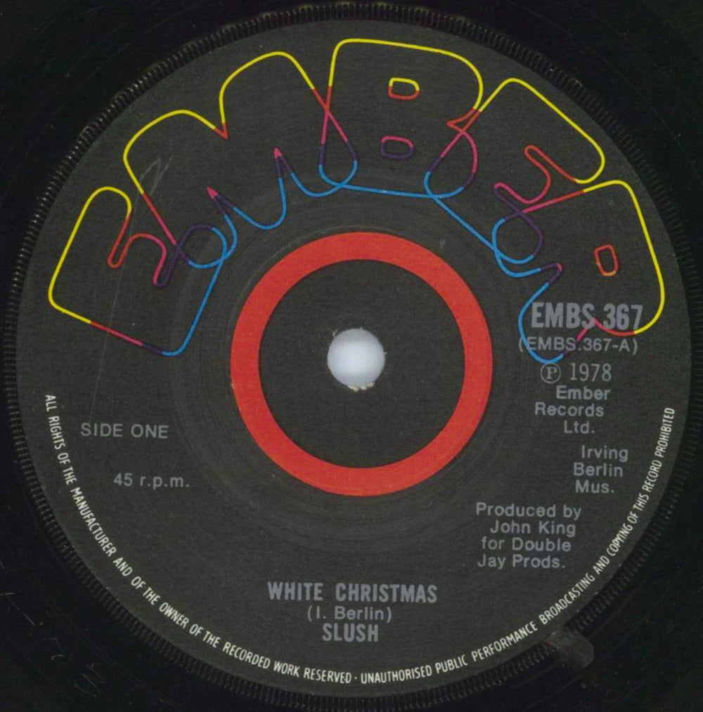 Slush White Christmas UK 7" vinyl single (7 inch record / 45) EMBS367