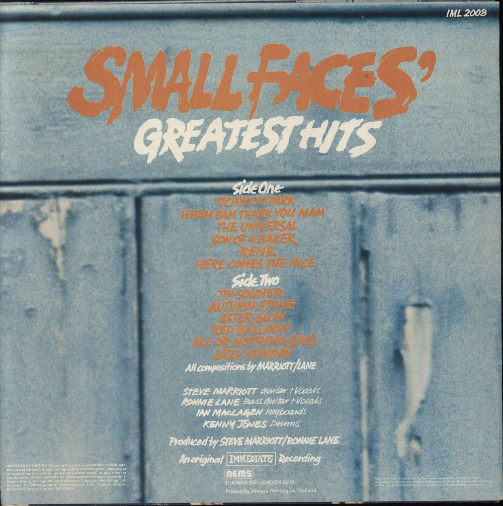 Small Faces Greatest Hits - 77 Issue - price stickered UK vinyl LP album (LP record)