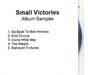 Small Victories Album Sampler UK Promo CD-R acetate CD-R ACETATE