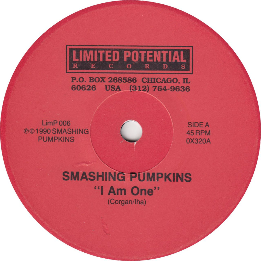 Smashing Pumpkins I Am One US 7" vinyl single (7 inch record / 45)