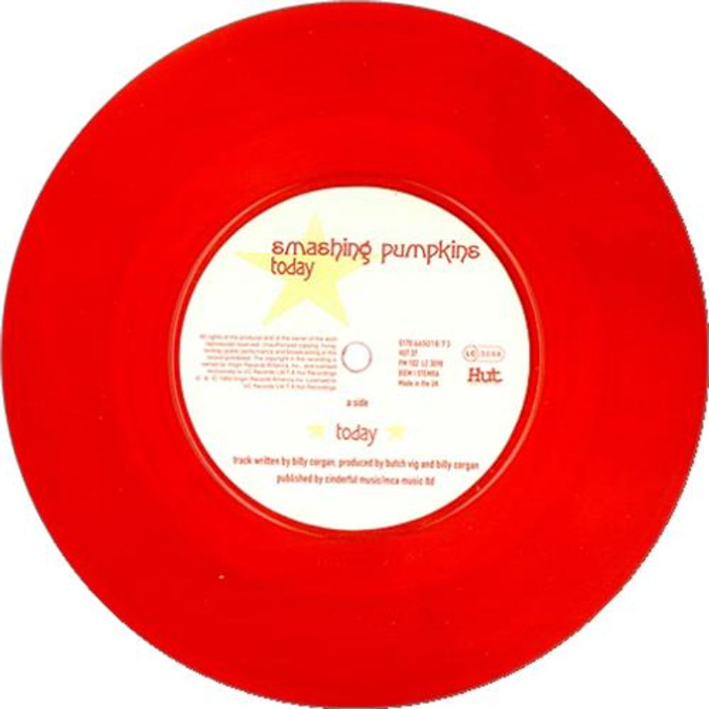 Smashing Pumpkins Today - Red Vinyl UK 7" vinyl single (7 inch record / 45) SMP07TO59050