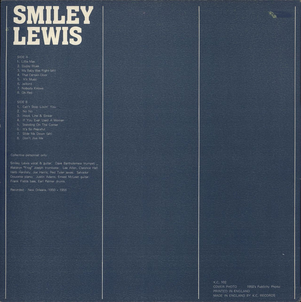 Smiley Lewis Hook Line and Sinker UK vinyl LP album (LP record)