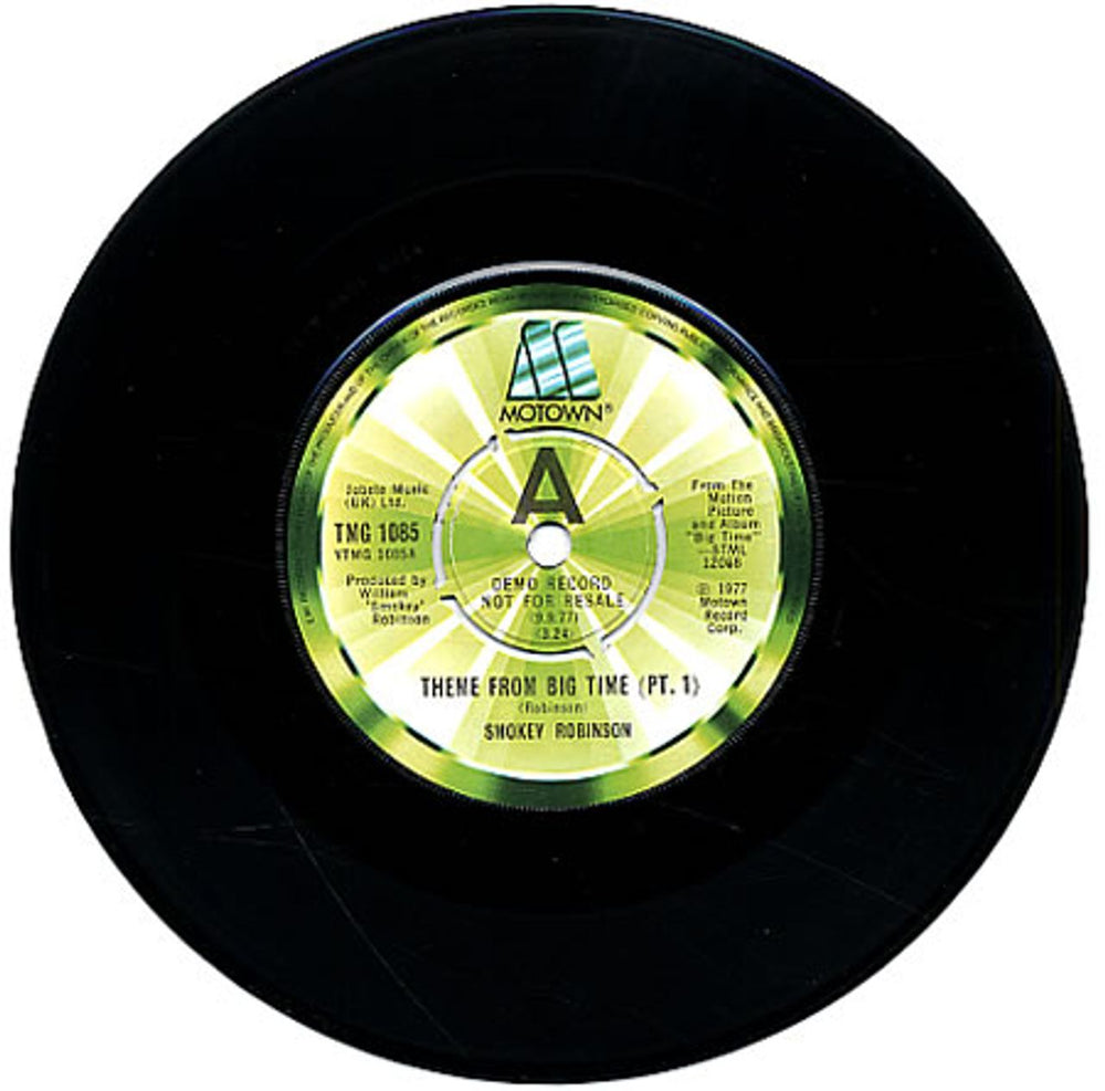 Smokey Robinson Theme From Big Time (Part 1) UK Promo 7" vinyl single (7 inch record / 45) TMG1085