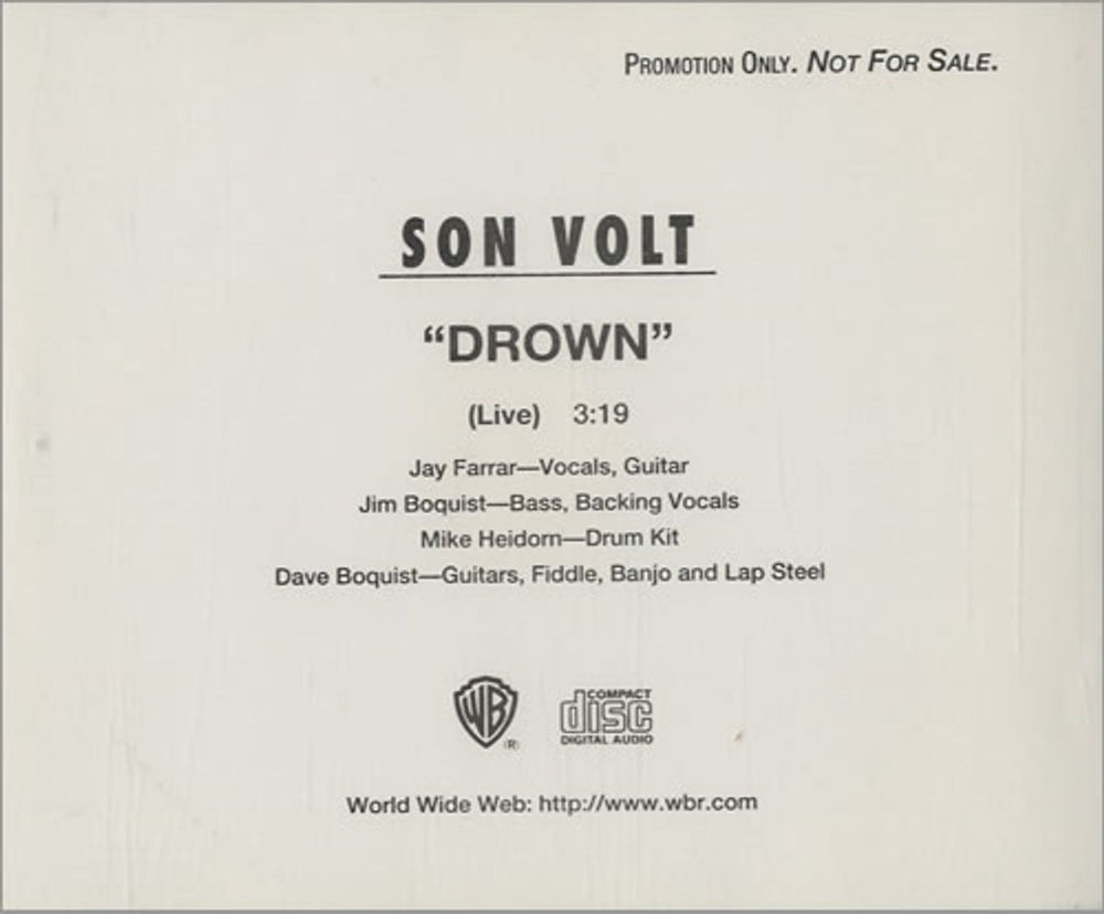 Son Volt Drown US Promo CD single (CD5 / 5") PRO-CD-8154-R