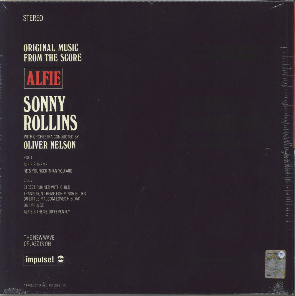 Sonny Rollins Alfie - 180gm Vinyl - Sealed + Booklet UK vinyl LP album (LP record)