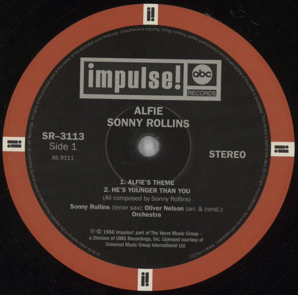 Sonny Rollins Alfie - 180gm Vinyl UK vinyl LP album (LP record) SOZLPAL821548