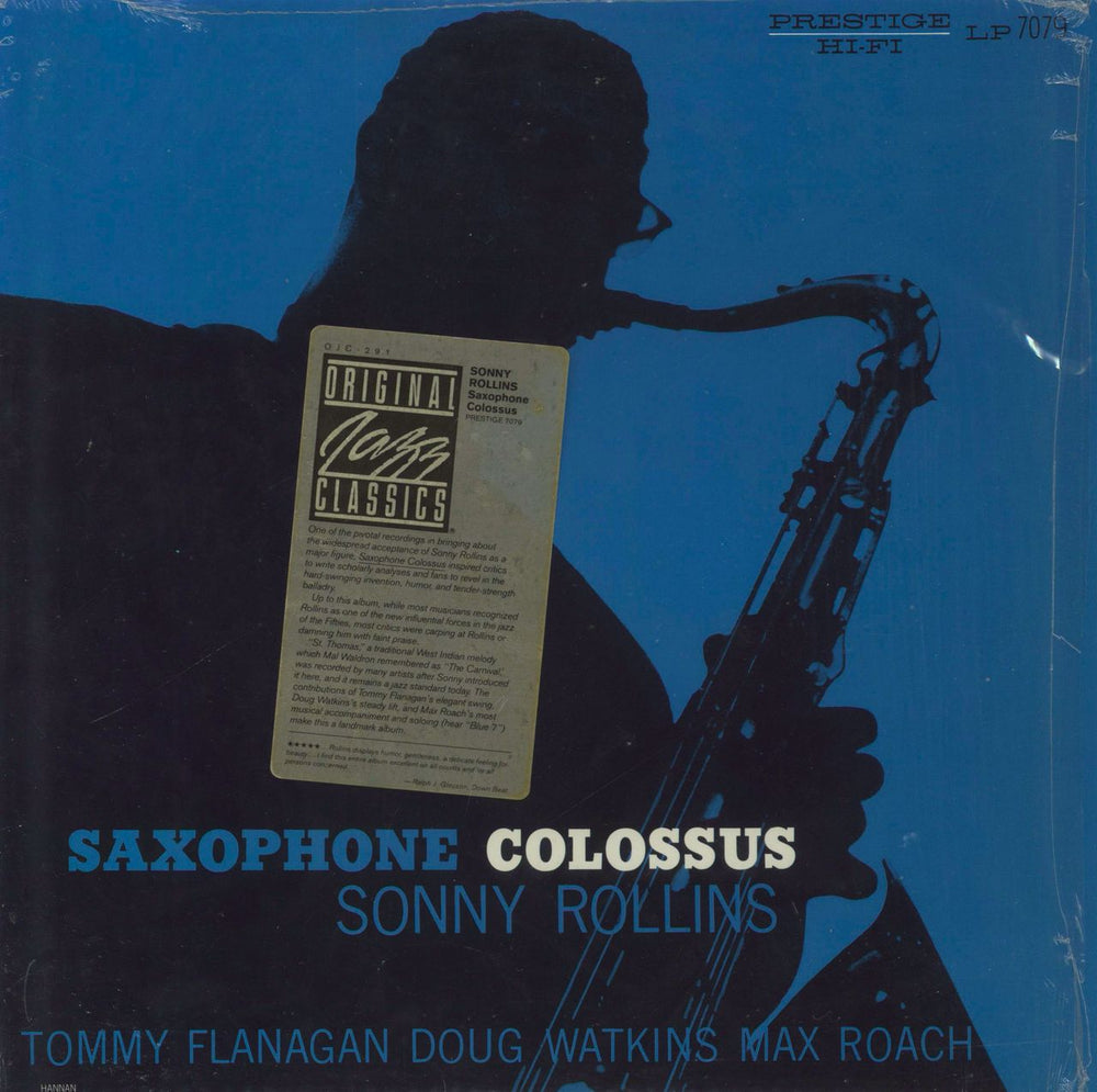 Sonny Rollins Saxophone Colossus + stickered shrink US vinyl LP album (LP record) OJC-291