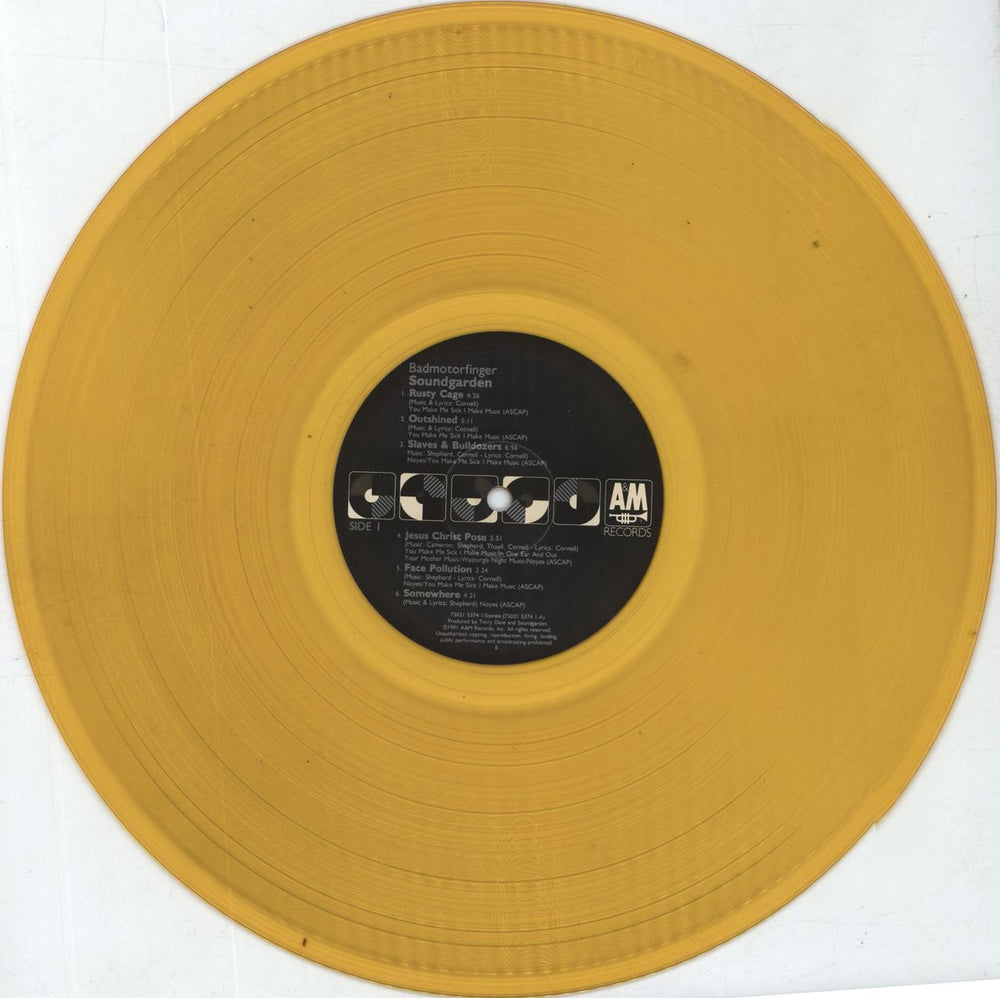 Soundgarden Badmotorfinger - Yellow Vinyl US vinyl LP album (LP record) SOULPBA78119