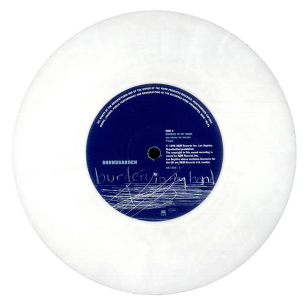 Soundgarden Burden In My Hand - White Vinyl + Numbered UK 7" vinyl single (7 inch record / 45) SOU07BU73996