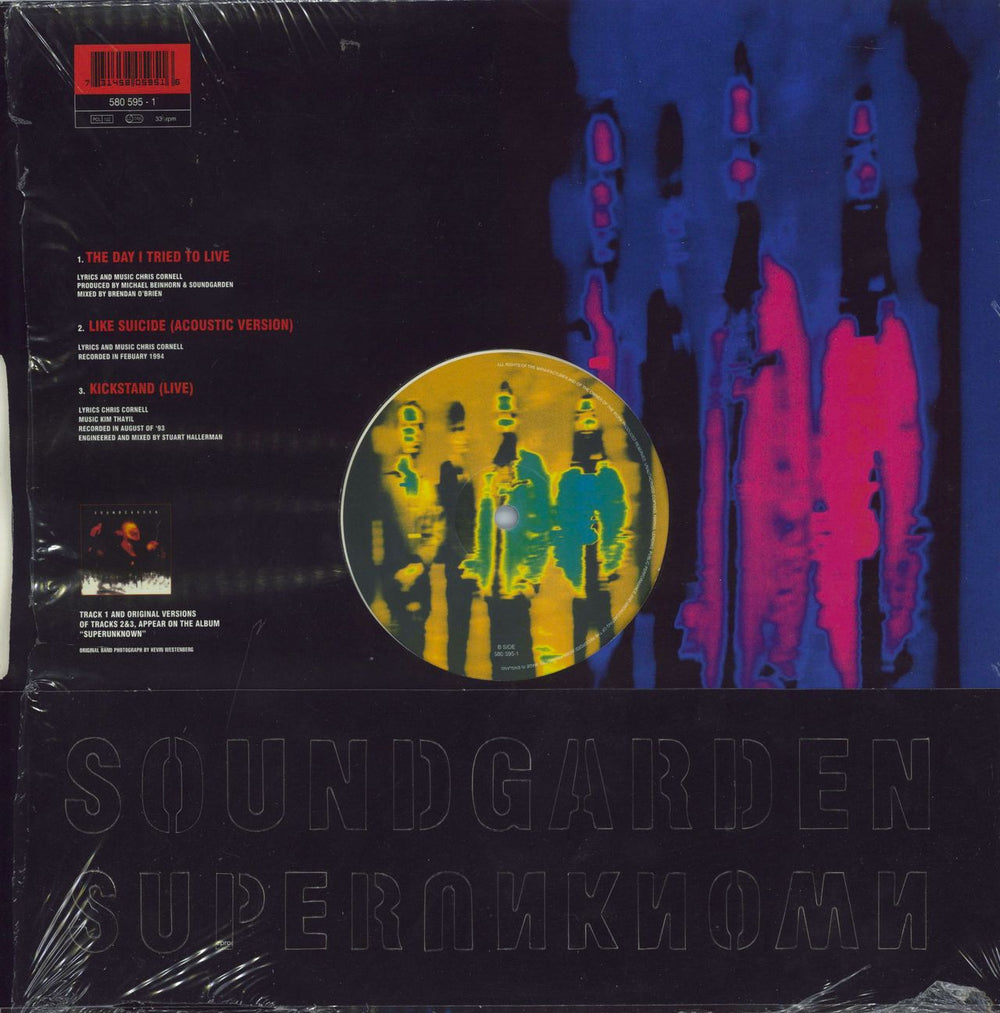 Soundgarden The Day I Tried To Live - Etched + shrink UK 12" vinyl single (12 inch record / Maxi-single) 731458059516