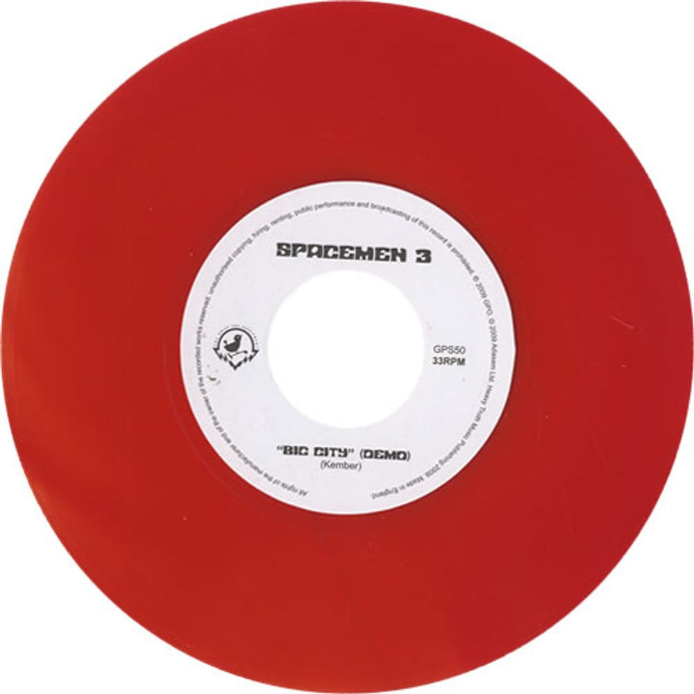 Spacemen 3 Big City / I Believe It - Red Vinyl UK 7" vinyl single (7 inch record / 45) SP307BI489962