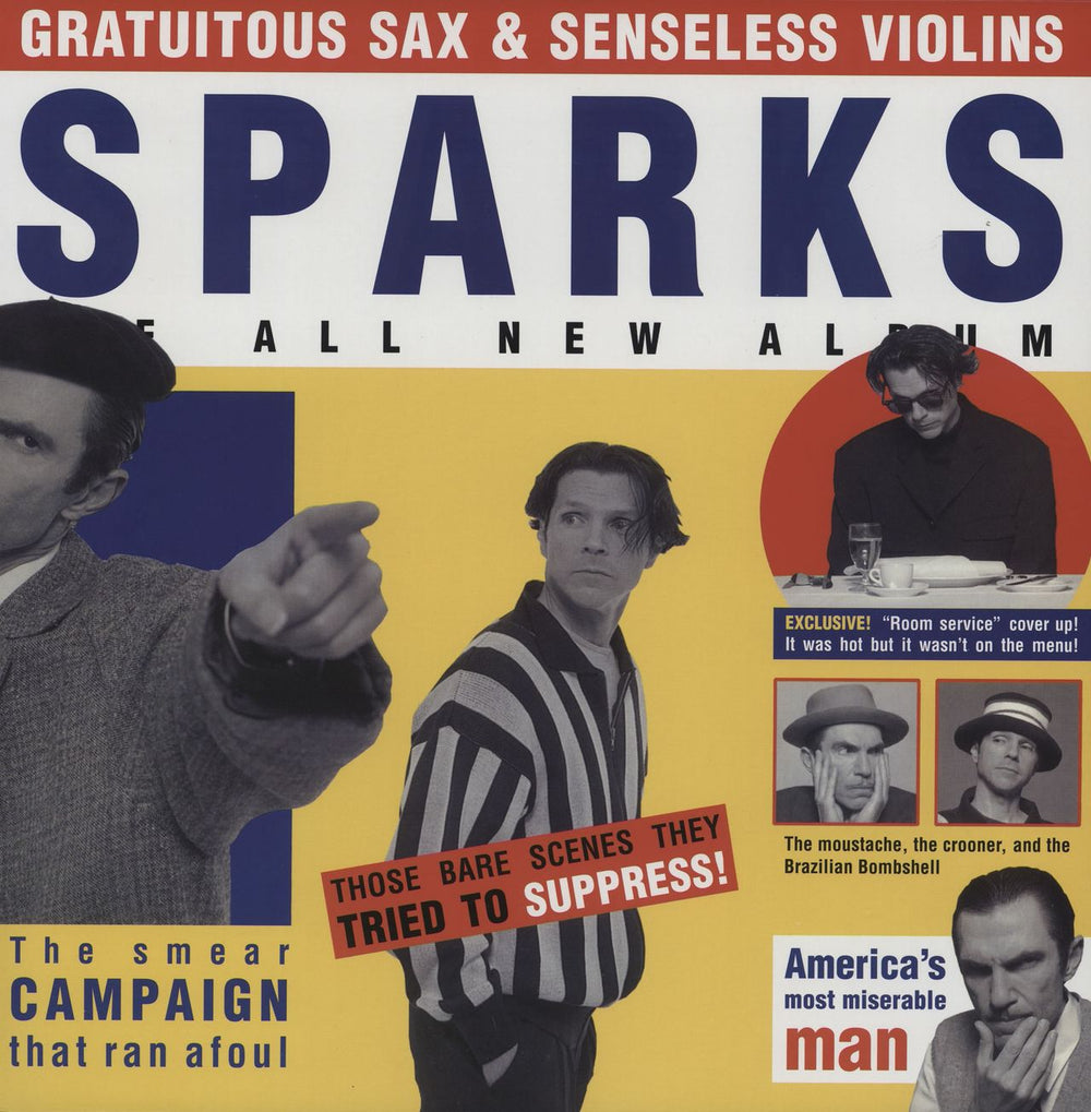 Sparks Gratuitous Sax & Senseless Violins - Red Vinyl UK vinyl LP album (LP record) BMGCAT410CLP