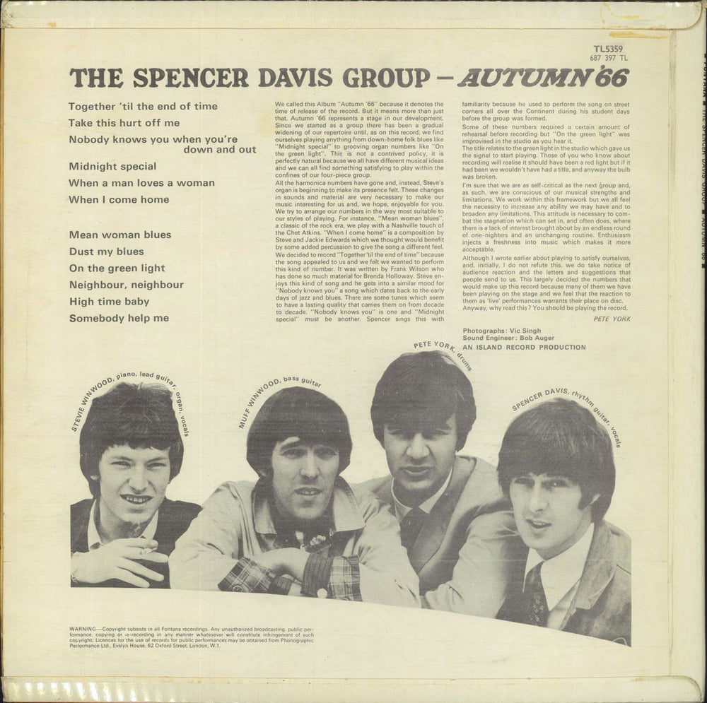 Spencer Davis Group Autumn '66 - 1st - EX UK vinyl LP album (LP record)