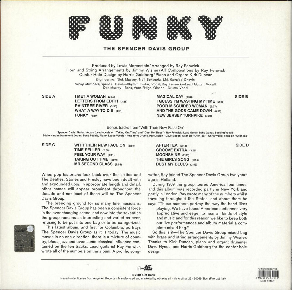 Spencer Davis Group Funky - 180gram Vinyl Italian 2-LP vinyl record set (Double LP Album) 8013252360114