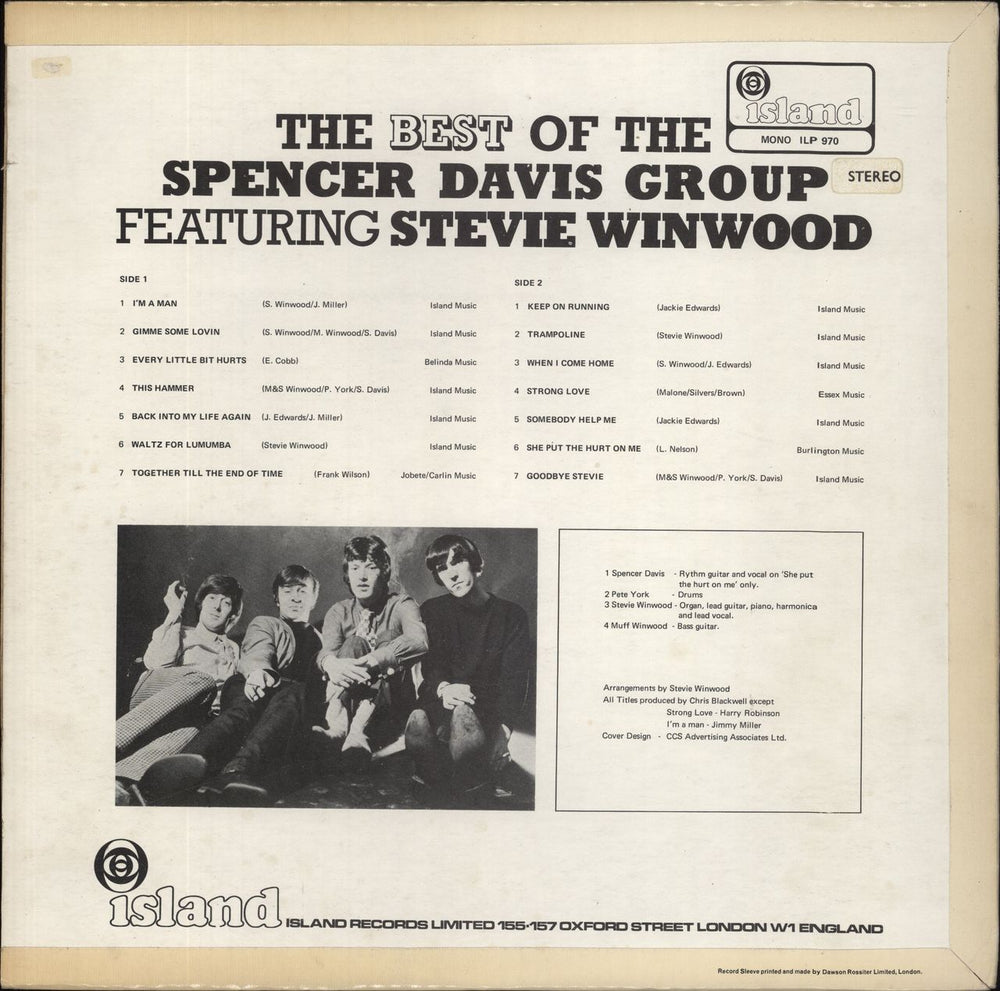 Spencer Davis Group The Best Of The Spencer Davis Group - 1st UK vinyl LP album (LP record)