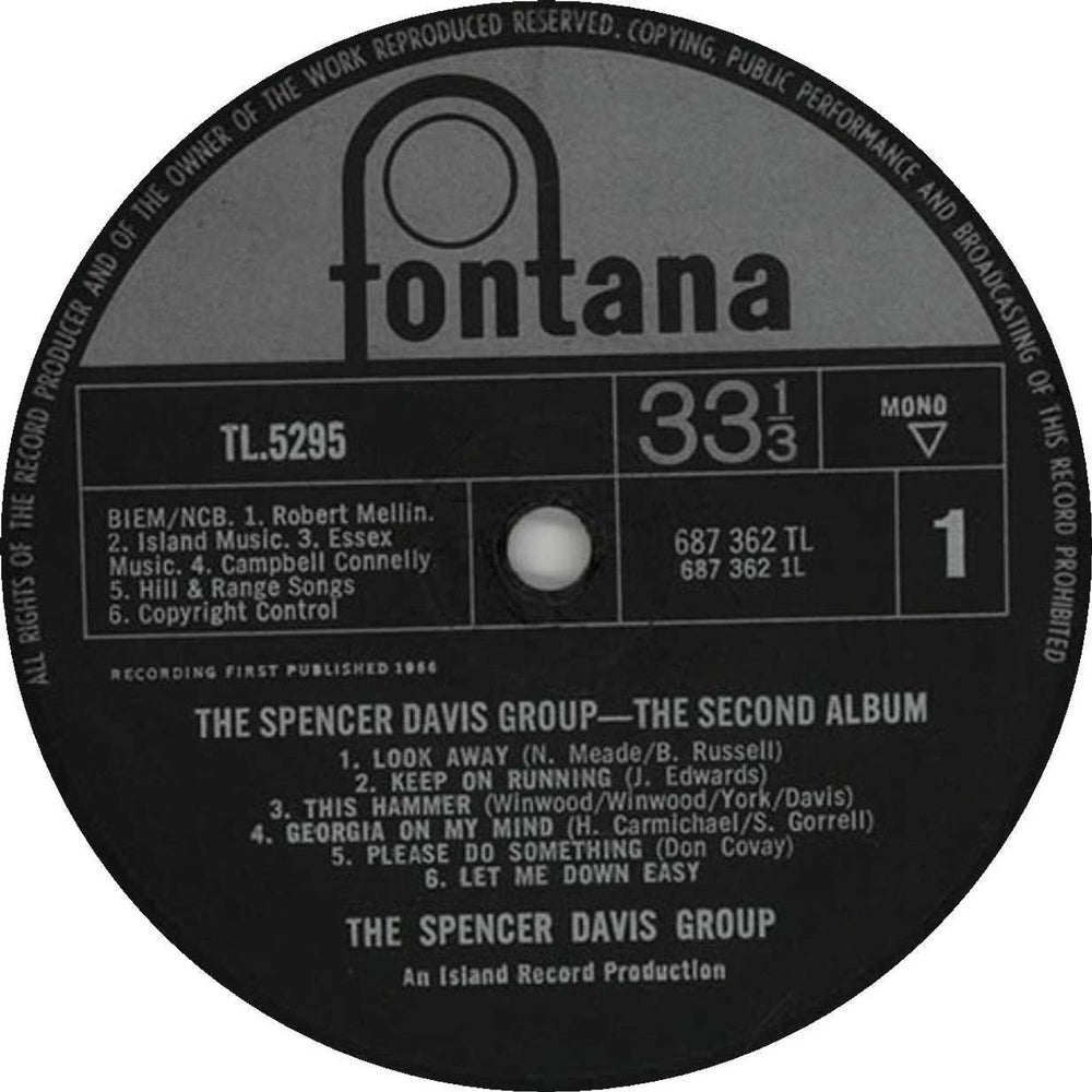 Spencer Davis Group The Second Album - VG+ UK vinyl LP album (LP record) SDGLPTH479218