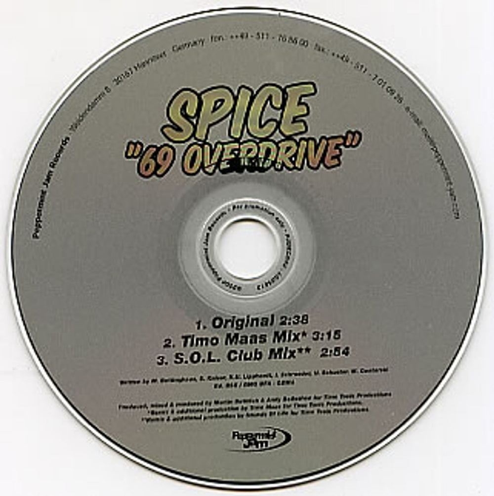 Spice 69 Overdrive German Promo CD single (CD5 / 5") PJUKCD02