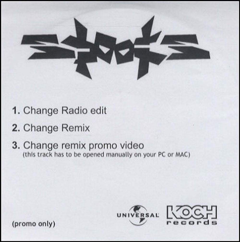 Spooks Change UK Promo CD-R acetate CD-R ACETATE