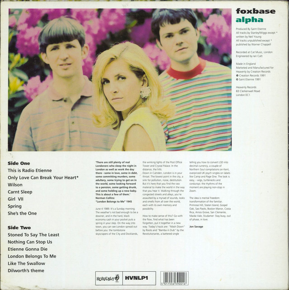 St Etienne Fox Base Alpha - EX UK vinyl LP album (LP record) 5017556390016