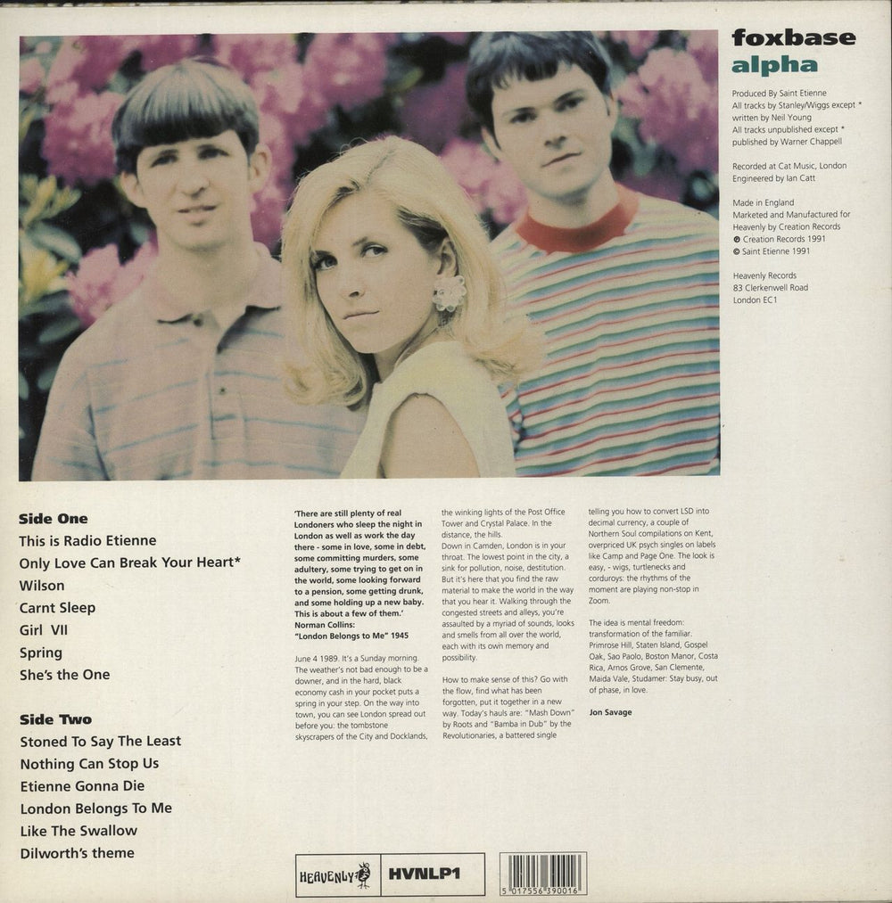 St Etienne Fox Base Alpha - EX UK vinyl LP album (LP record) 5017556390016