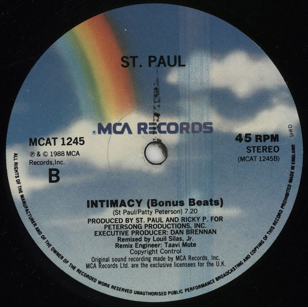 St. Paul Intimacy UK 12" vinyl single (12 inch record / Maxi-single)