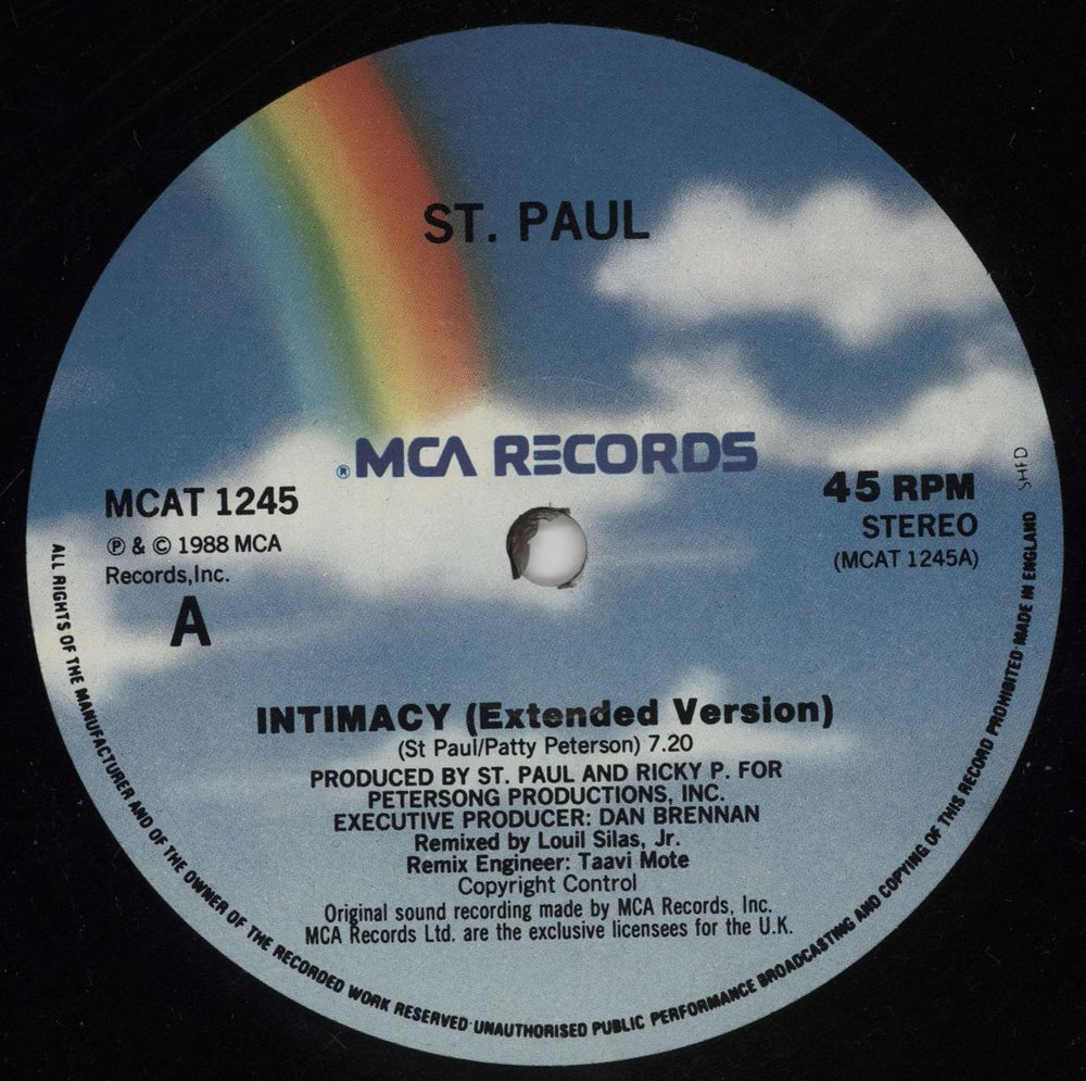 St. Paul Intimacy UK 12" vinyl single (12 inch record / Maxi-single) MCAT1245