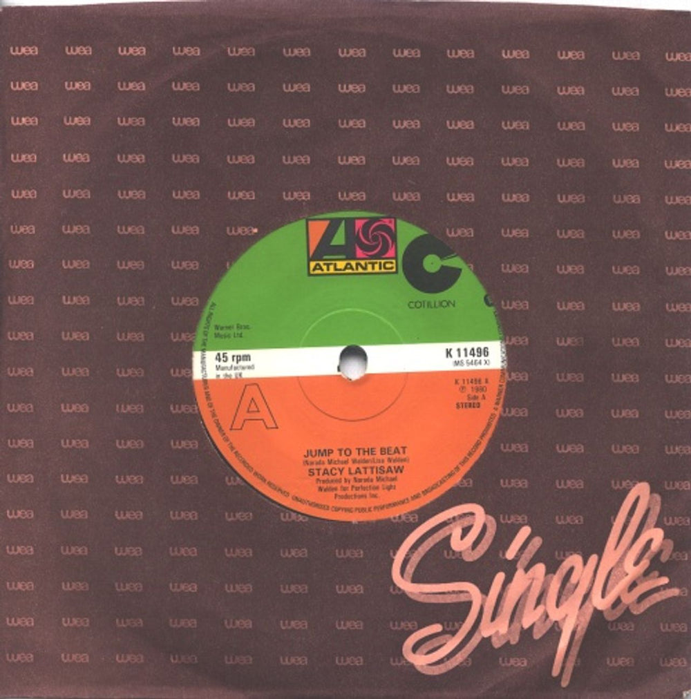 Stacy Lattisaw Jump To The Beat UK 7" vinyl single (7 inch record / 45) K11496