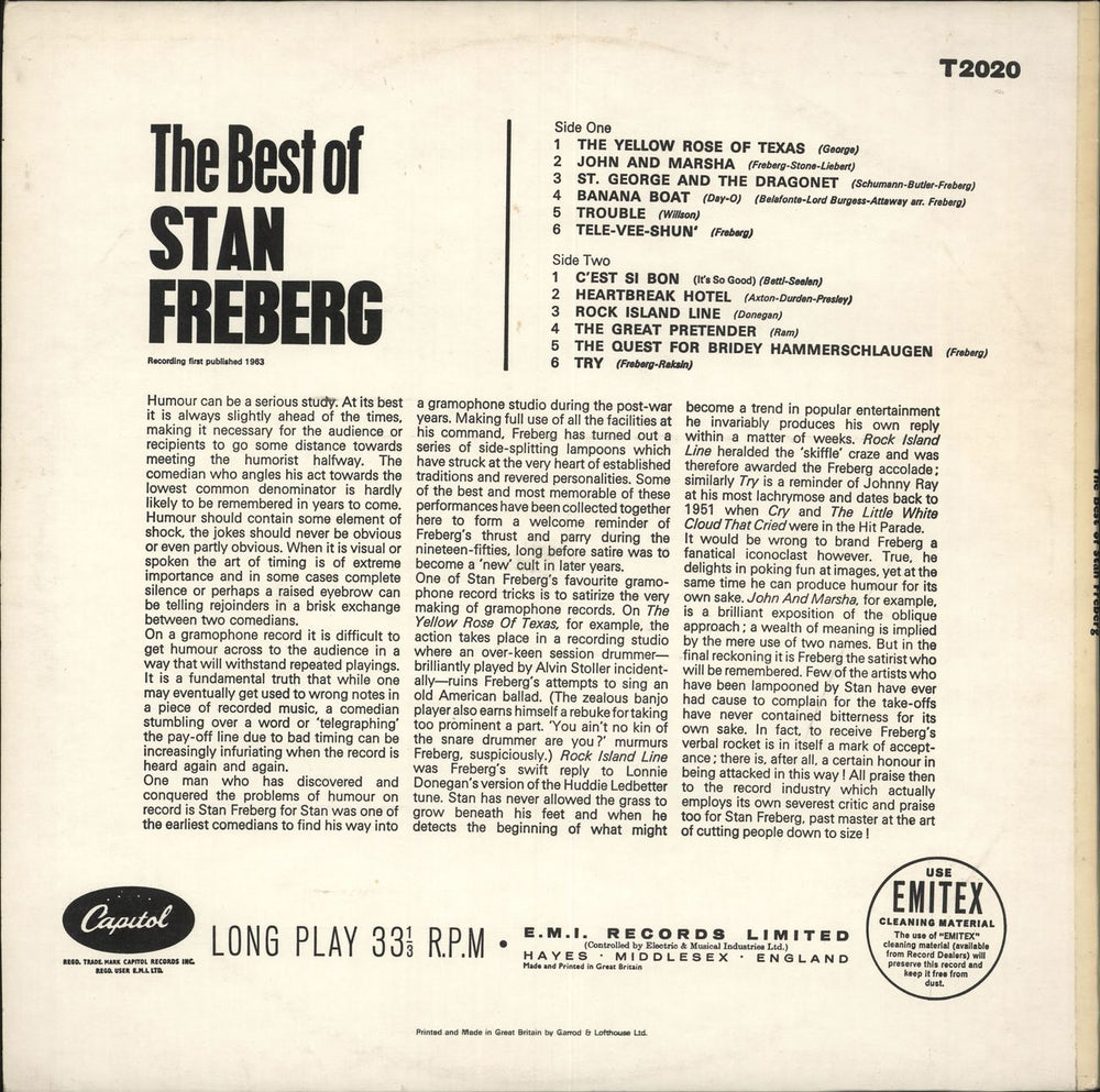 Stan Freberg The Best Of UK vinyl LP album (LP record)