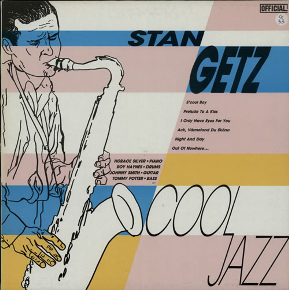 Stan Getz Cool Jazz Danish vinyl LP album (LP record) 3022