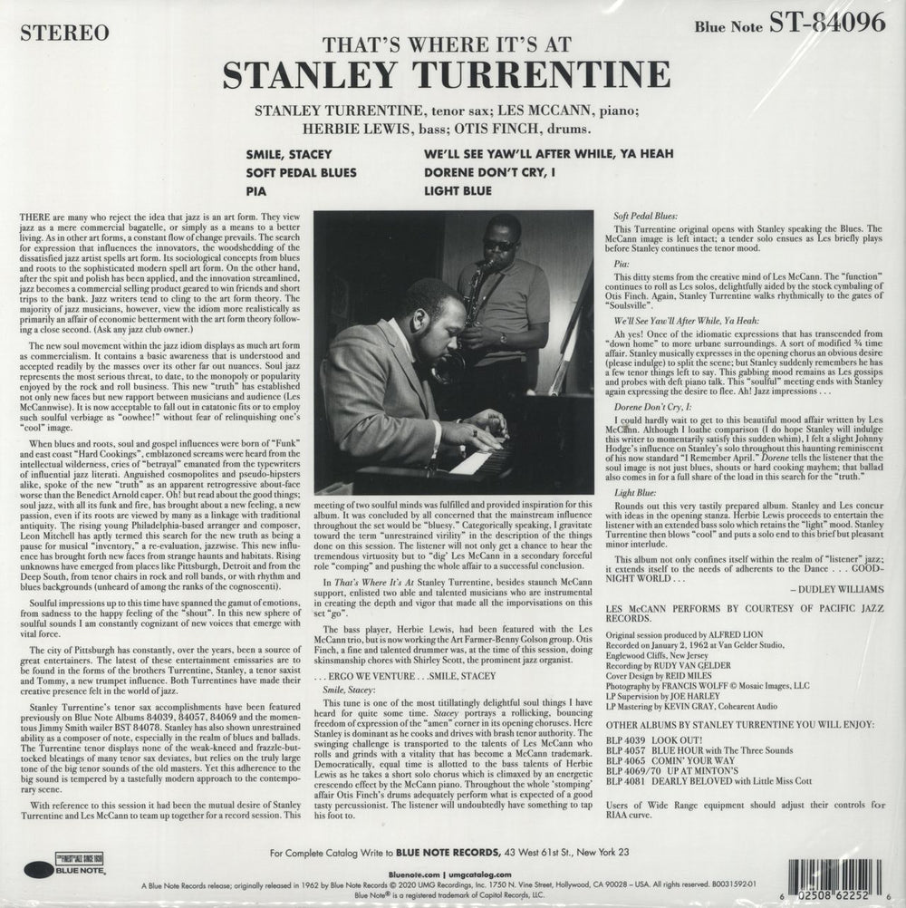 Stanley Turrentine That's Where It's At - 180gram - Sealed US vinyl LP album (LP record) 602508622526