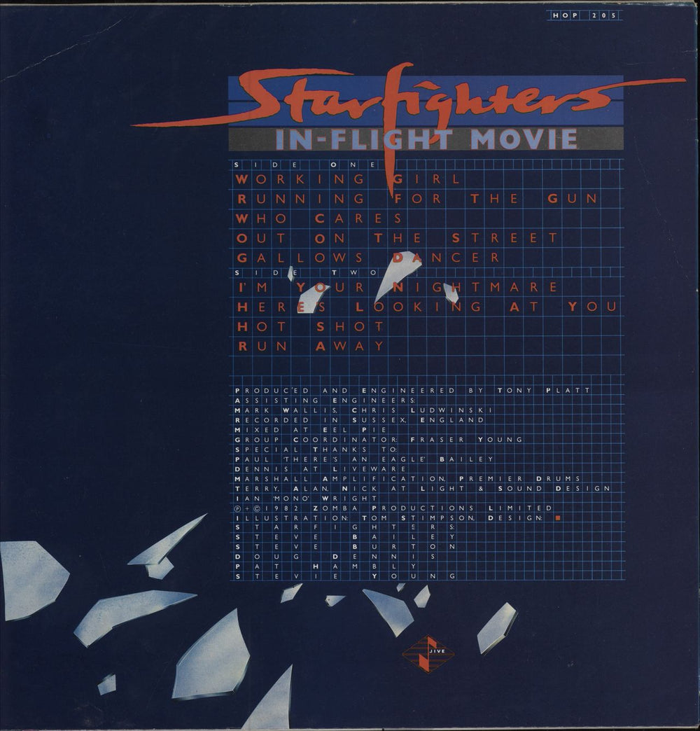 Starfighters In-Flight Movie UK vinyl LP album (LP record)