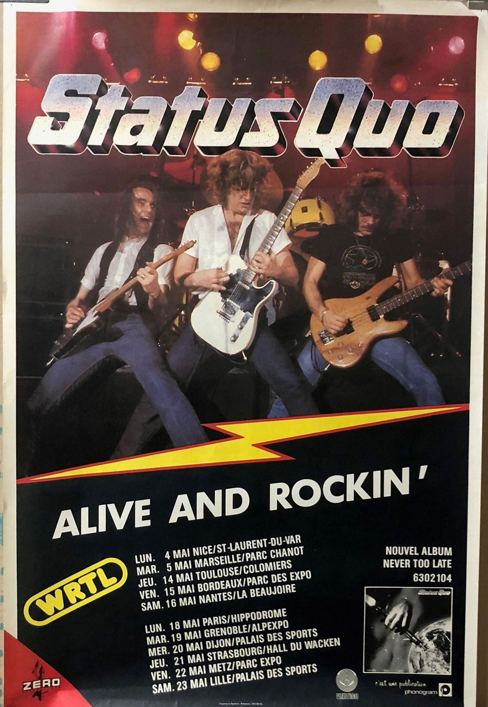 Status Quo Alive And Rockin' French Promo poster POSTER