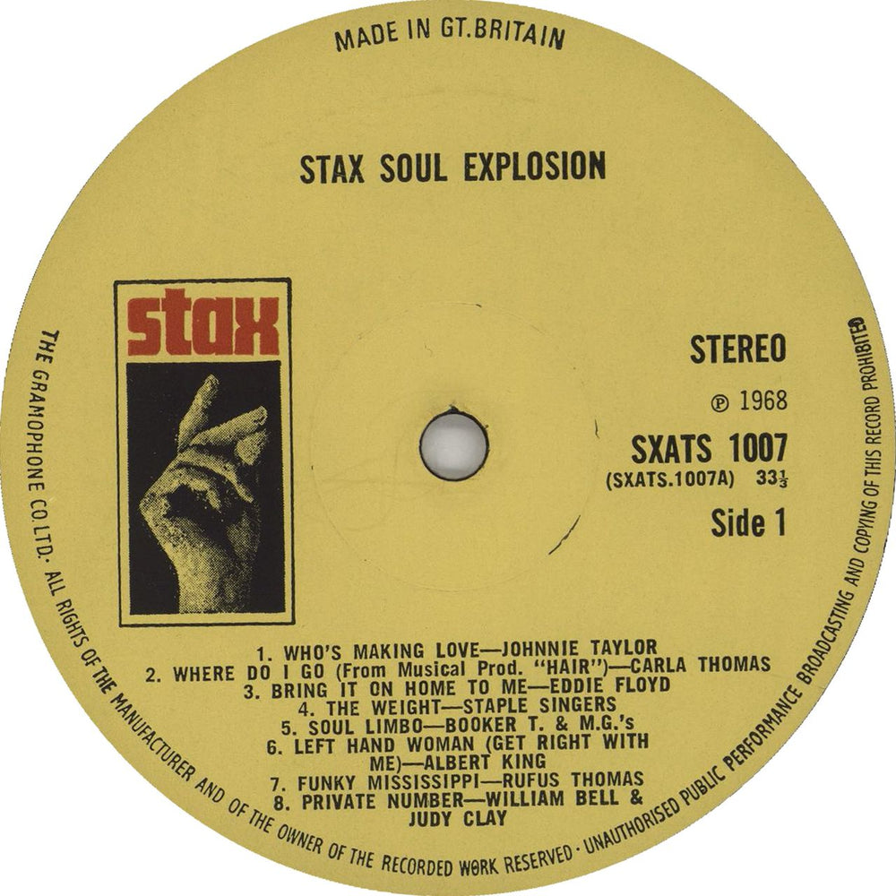 Stax Stax Soul Explosion UK vinyl LP album (LP record)