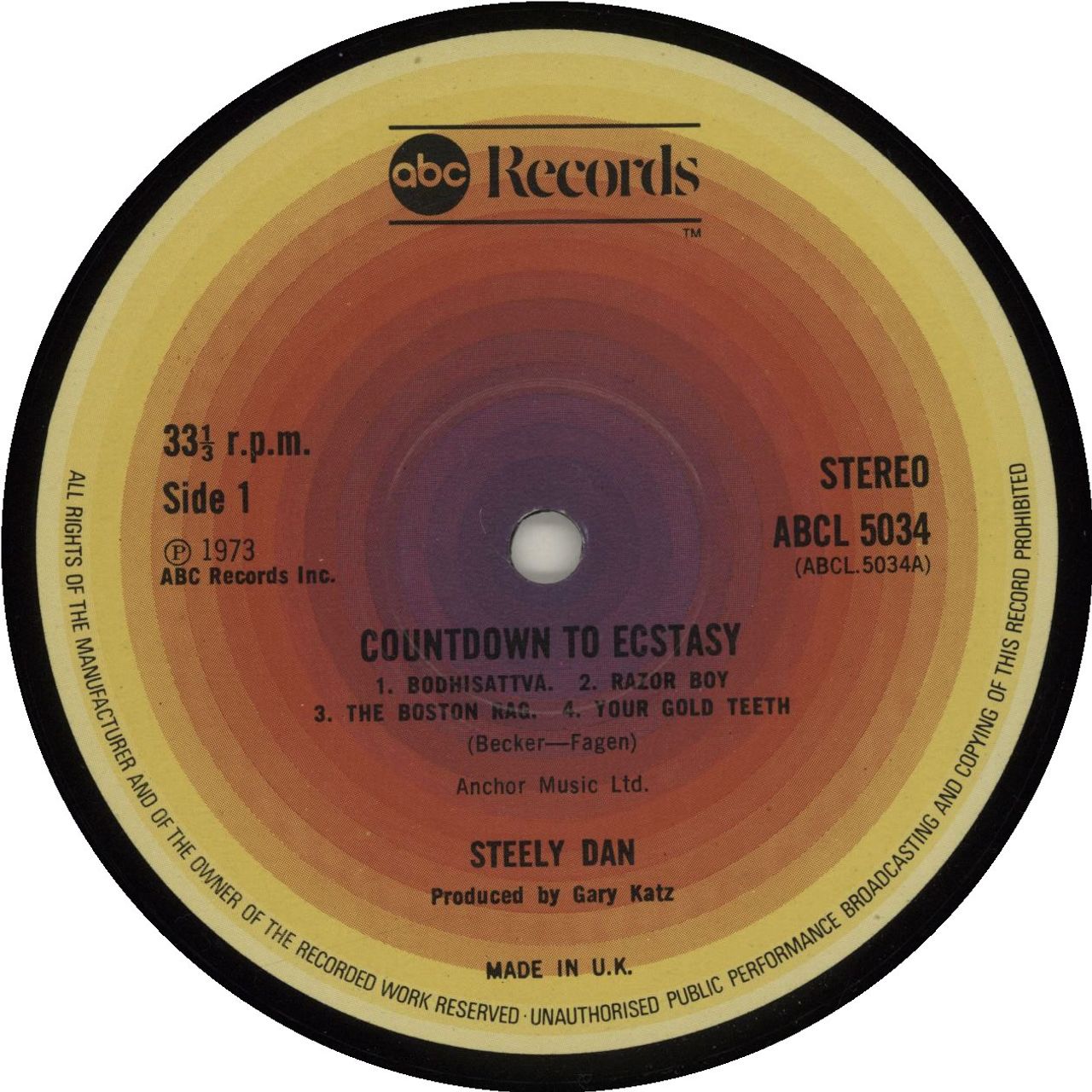Steely Dan Countdown To Ecstasy p/s UK Vinyl LP —