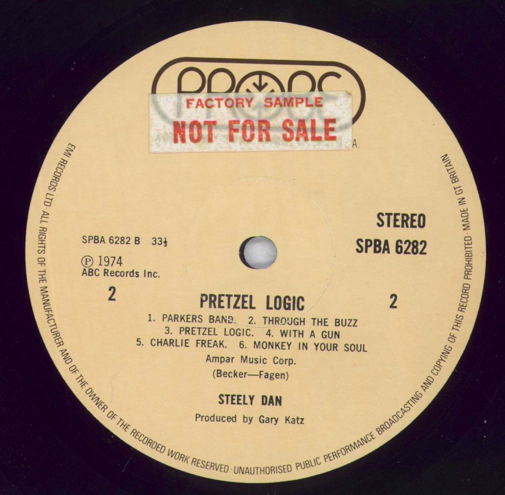 Steely Dan Pretzel Logic - 1st - Promo Stickered UK vinyl LP album (LP record) S-DLPPR827876