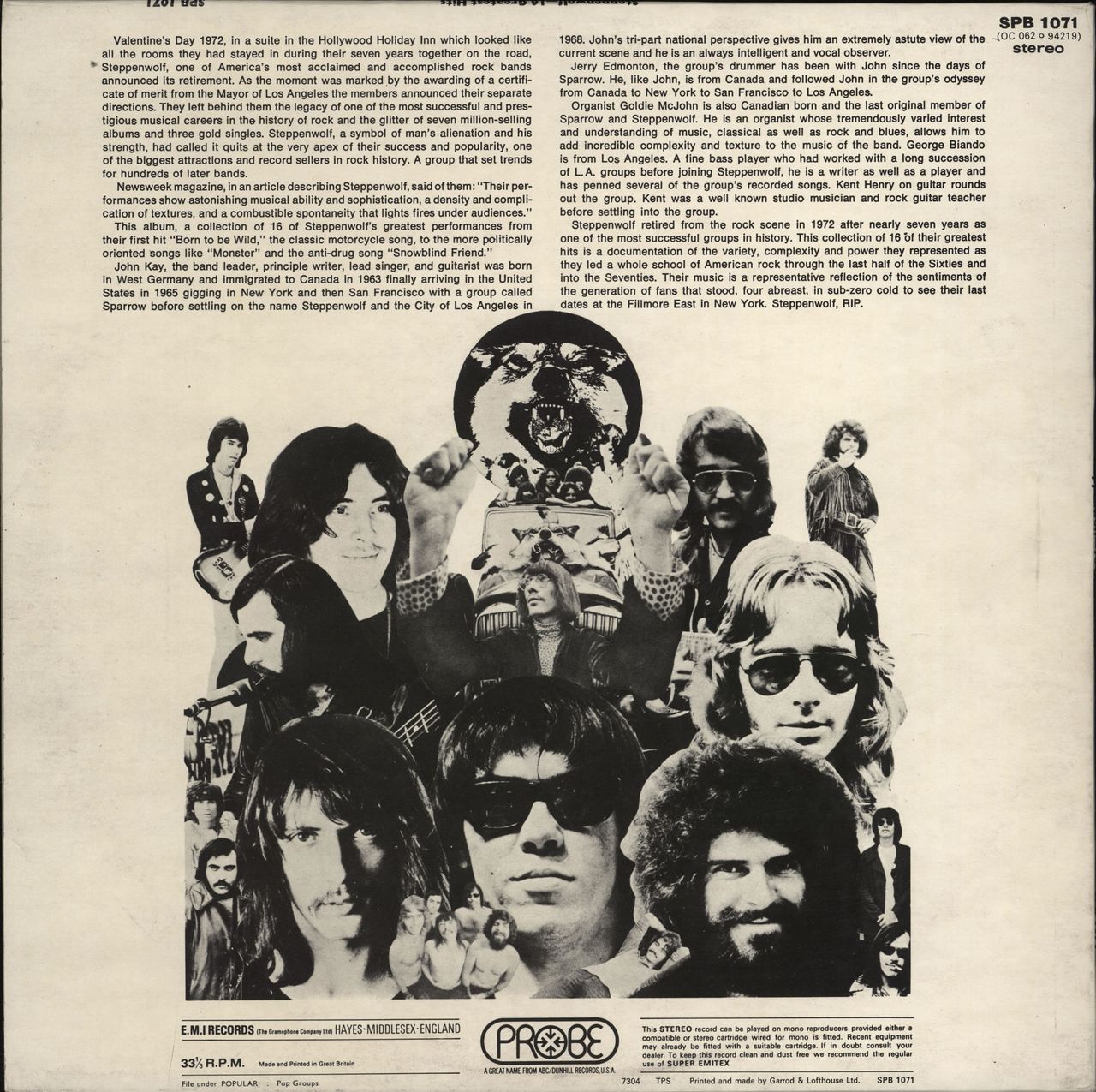 Steppenwolf 16 Greatest Hits UK Vinyl LP — RareVinyl.com