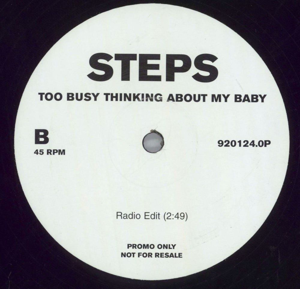 Steps Too Busy Thinking About My Baby UK Promo 12" vinyl single (12 inch record / Maxi-single) EPS12TO175153