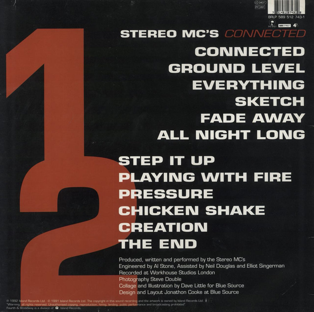 Stereo MCs Connected - Black Hype Sticker UK vinyl LP album (LP record) 731451274312