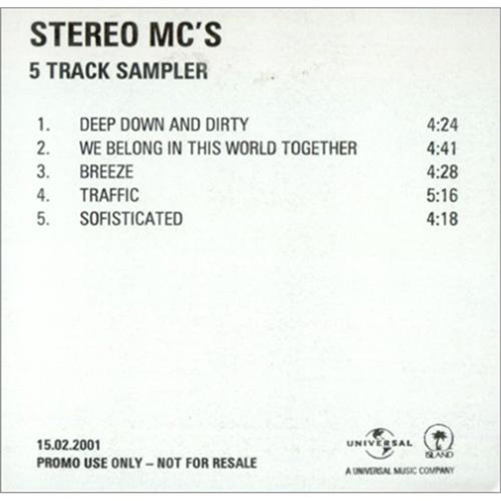 Stereo MCs Deep Down And Dirty UK Promo CD single (CD5 / 5") CD ACETATE