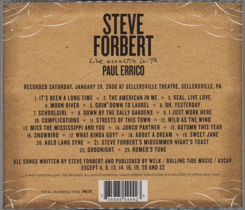 Steve Forbert It's Been A Long Time US CD album (CDLP)