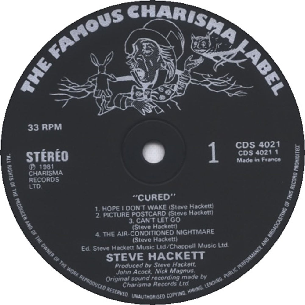 Steve Hackett Cured UK vinyl LP album (LP record) SVELPCU249660