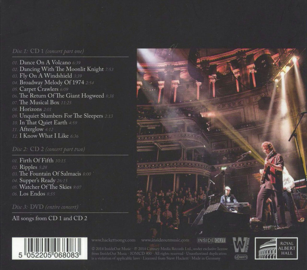 Steve Hackett Genesis Revisited: Live At The Royal Albert Hall UK 2-disc CD/DVD set