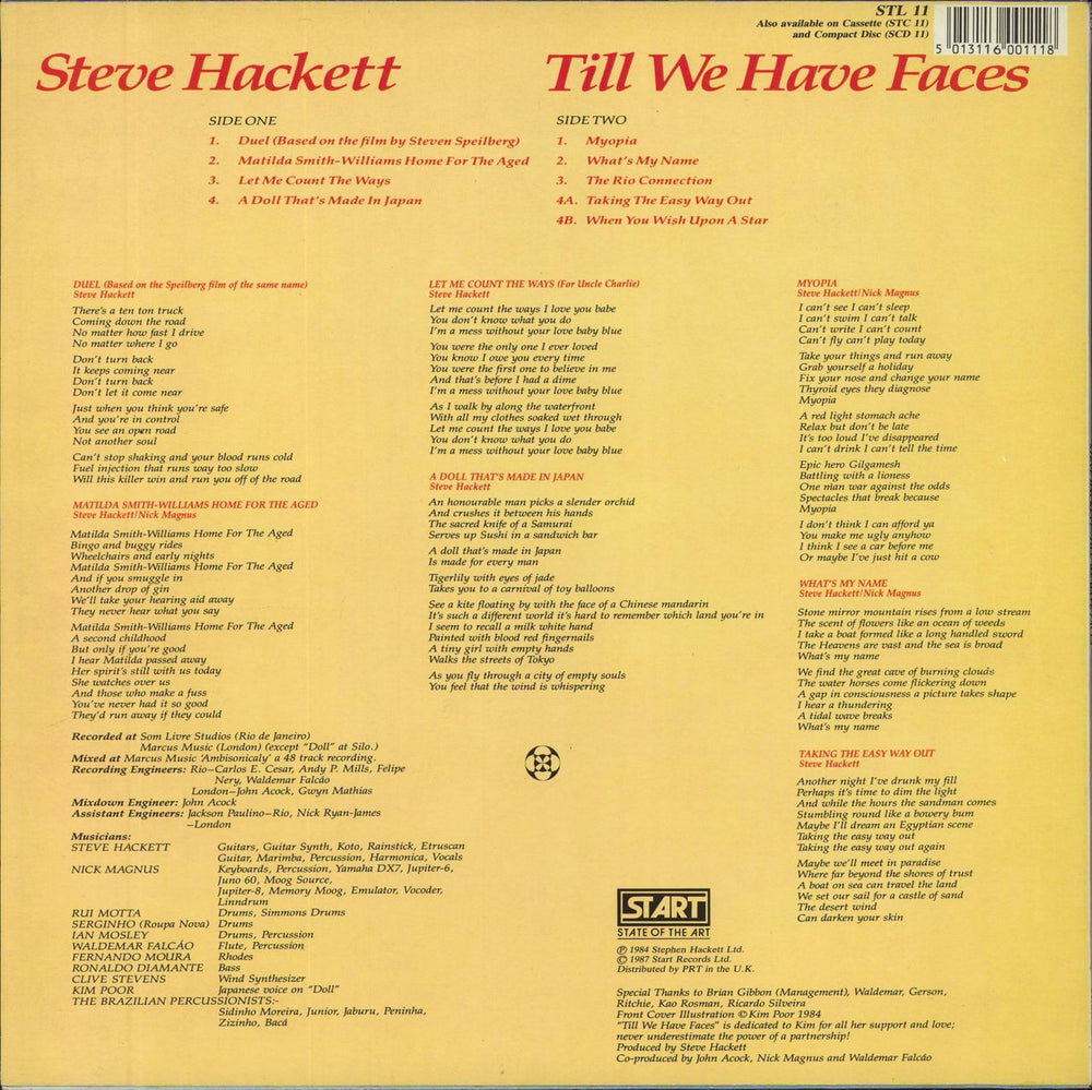 Steve Hackett Till We Have Faces UK vinyl LP album (LP record)