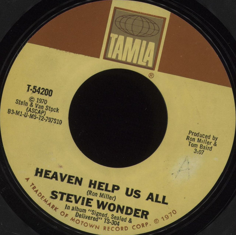 Stevie Wonder Heaven Help Us All US 7" vinyl single (7 inch record / 45) T54200