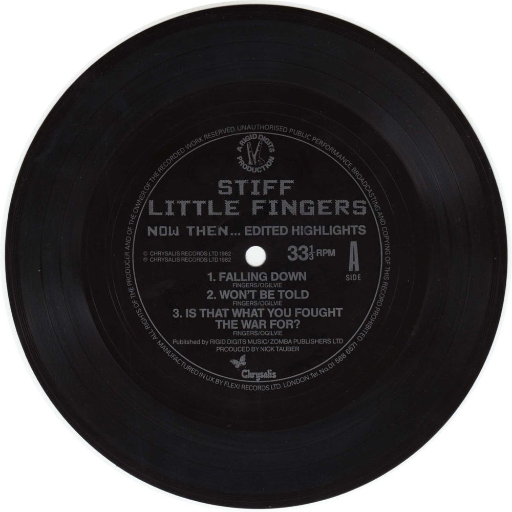 Stiff Little Fingers Now Then... Edited Highlights - Flexi UK Promo 7" vinyl single (7 inch record / 45) FLEXI