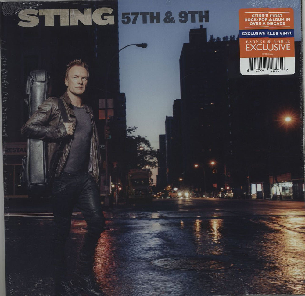 Sting 57th & 9th - Blue Vinyl + Sealed US vinyl LP album (LP record) B0025617-01