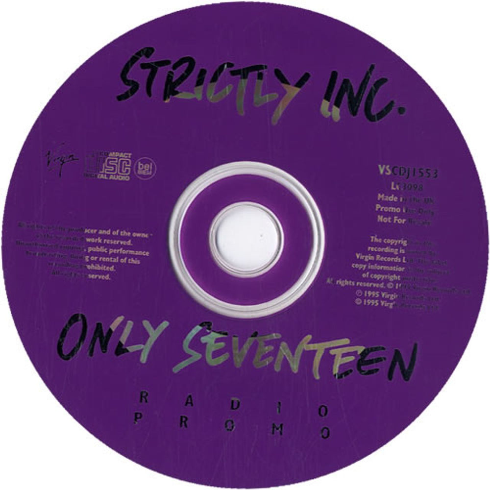 Strictly Inc Only Seventeen UK Promo CD single — RareVinyl.com