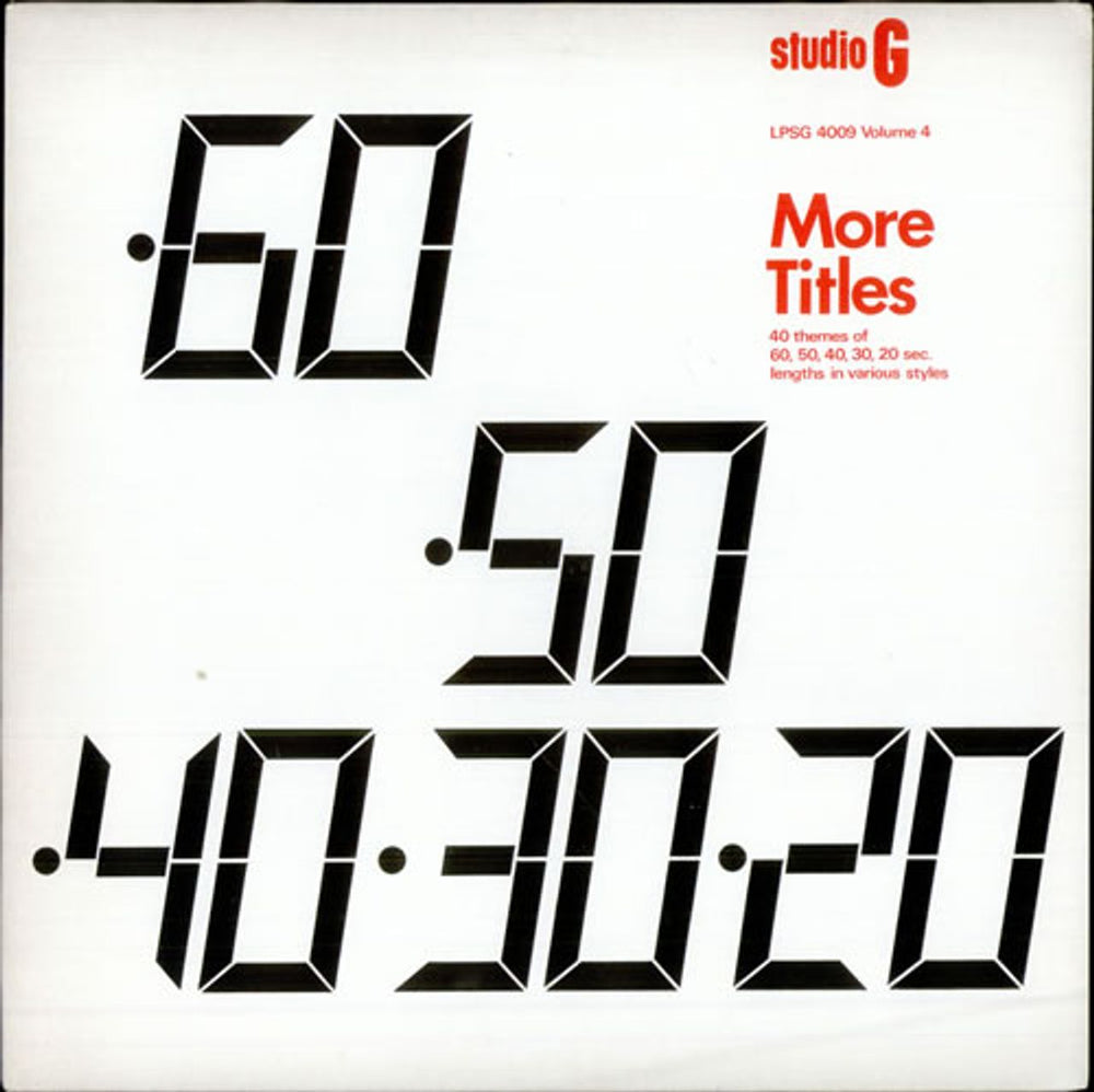 Studio G Library More Titles UK vinyl LP album (LP record) LPSG4009