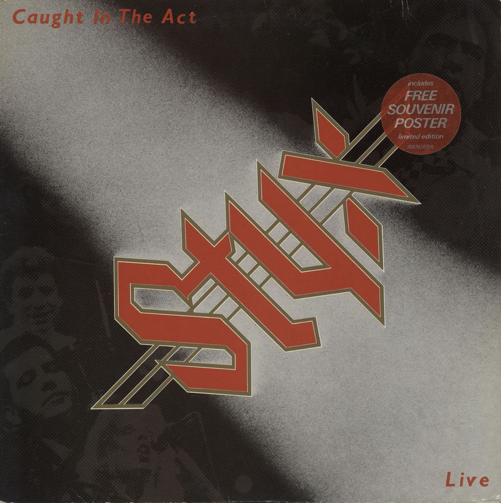 Styx Caught In The Act - Stickered + Poster + promo stamp UK 2-LP vinyl record set (Double LP Album) AMLM66704