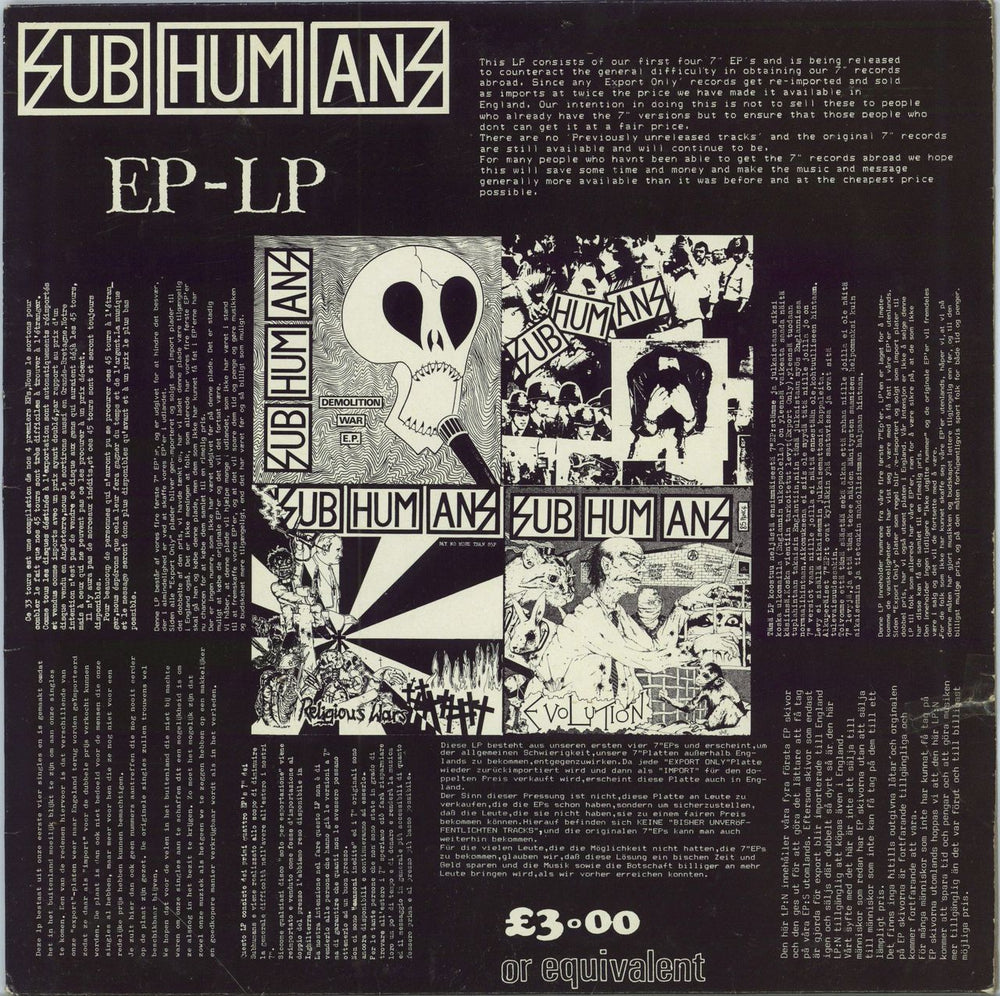 Subhumans EP-LP - VG French vinyl LP album (LP record) FISH14